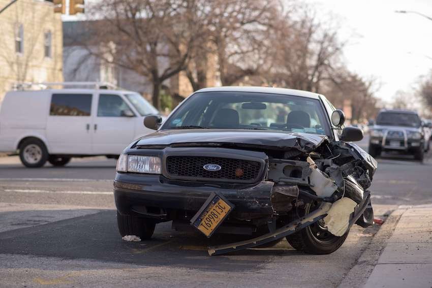 damaged car representing an uber car accident aftermath and Uber Accident eligibility
