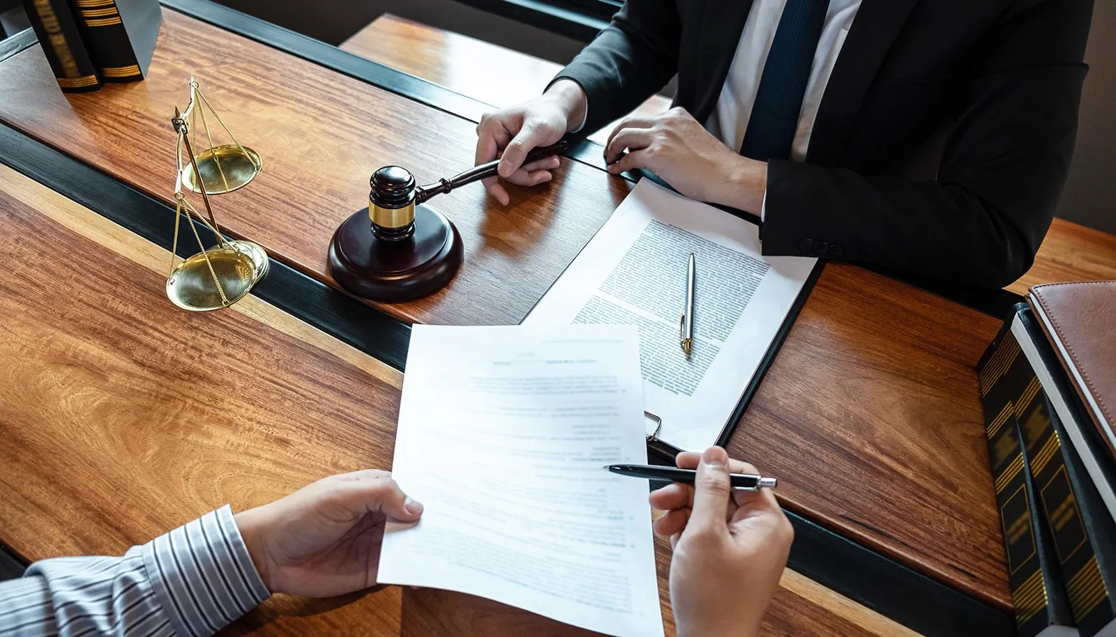 personal injury attorney discussing legal case