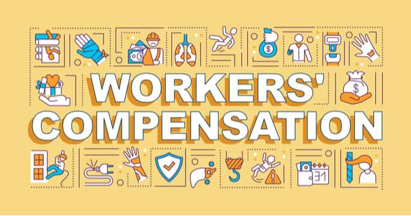 Workers' compensation graphic with icons
